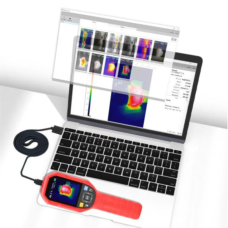 UTi series handheld infrared thermal imaging camera with display screen showing thermal pattern
