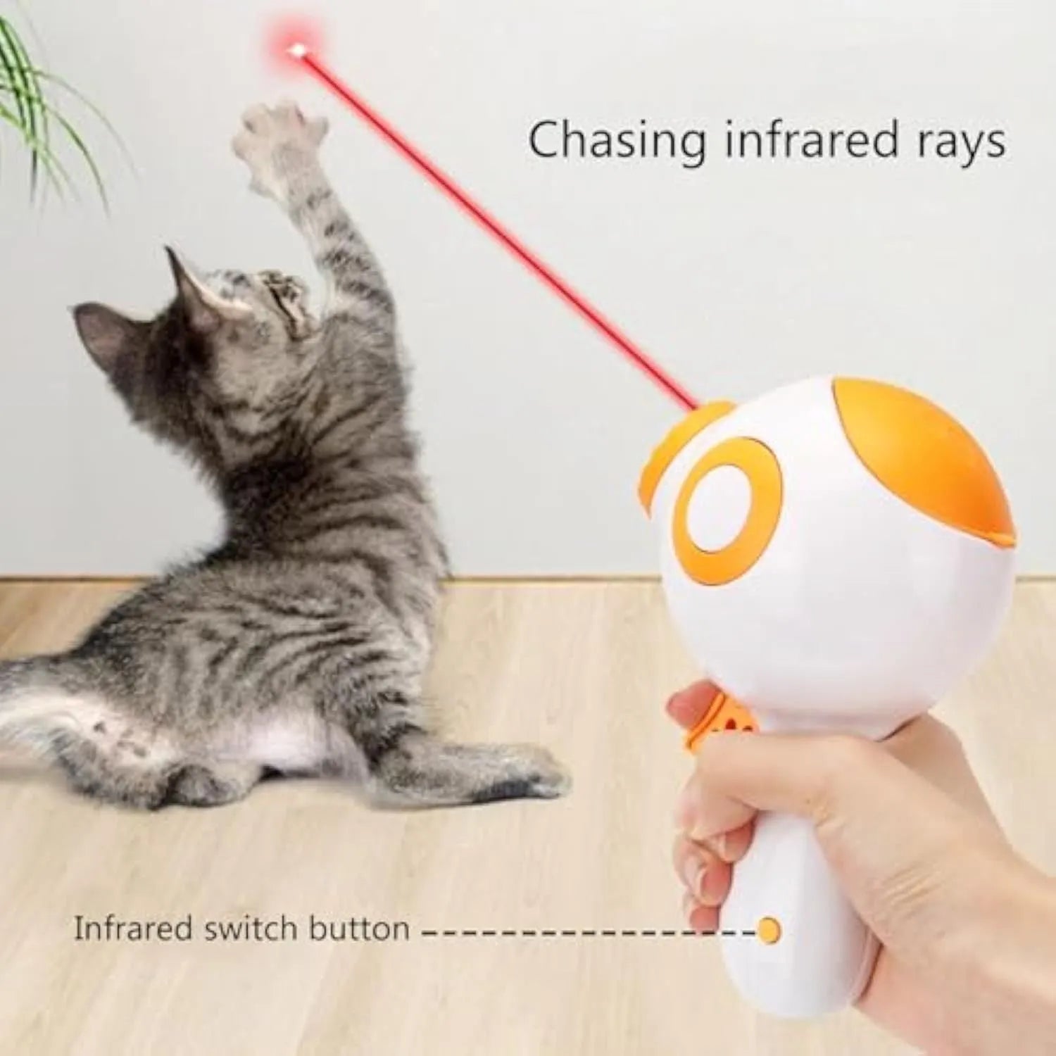 Green, orange, and pink dog treat launcher toy for interactive feeding and training.