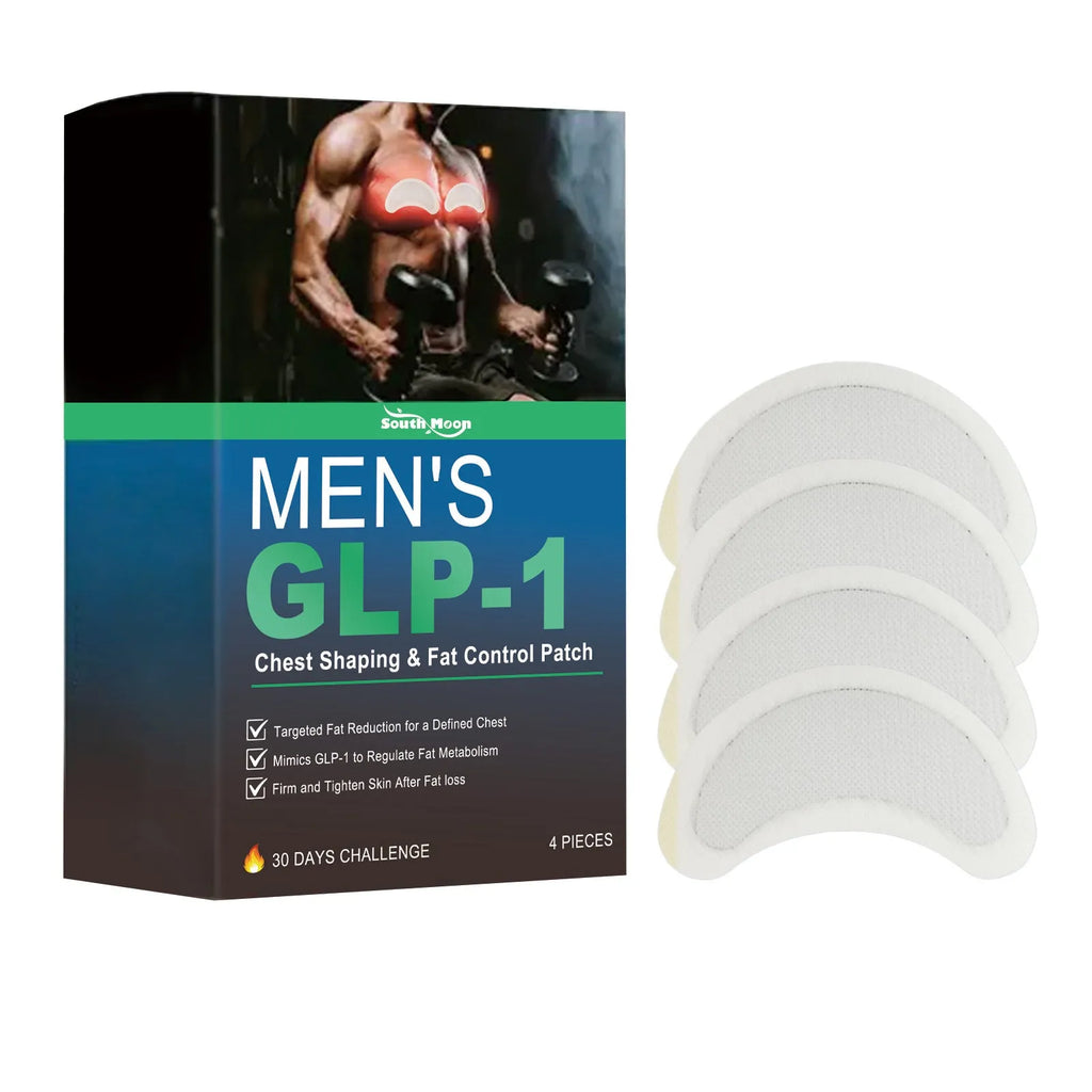 Pack of 4 men's thin figure control chest patches with natural ingredients