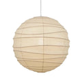 Japanese rice paper chandelier in living room setting showing soft ambient lighting