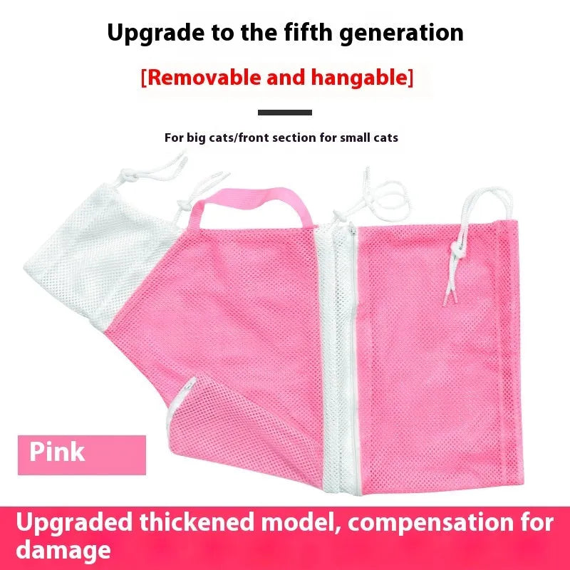 Upgraded 5th generation cat grooming bag with detachable lifting design in scratch-resistant material