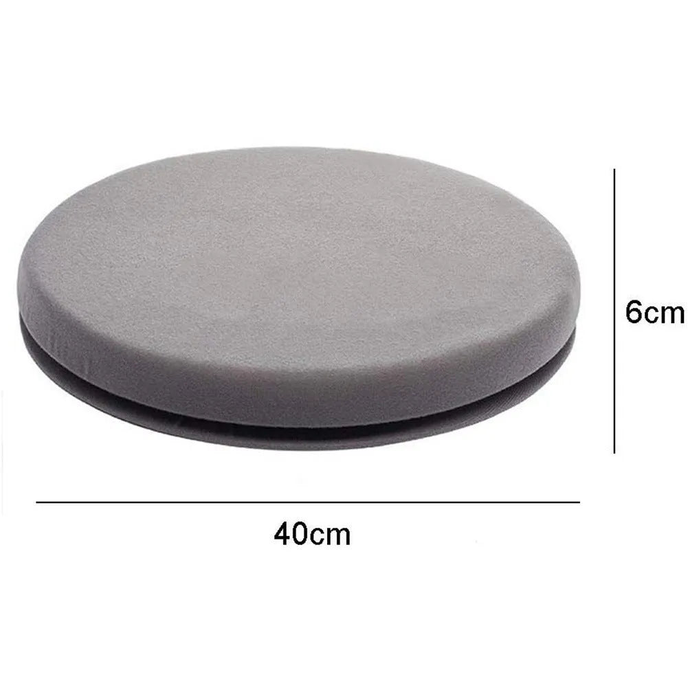 360-degree rotating car seat cushion with non-slip base for elderly mobility aid.