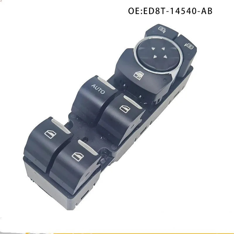 Ford Focus electric window regulator with black ABS housing and integrated 12V motor assembly