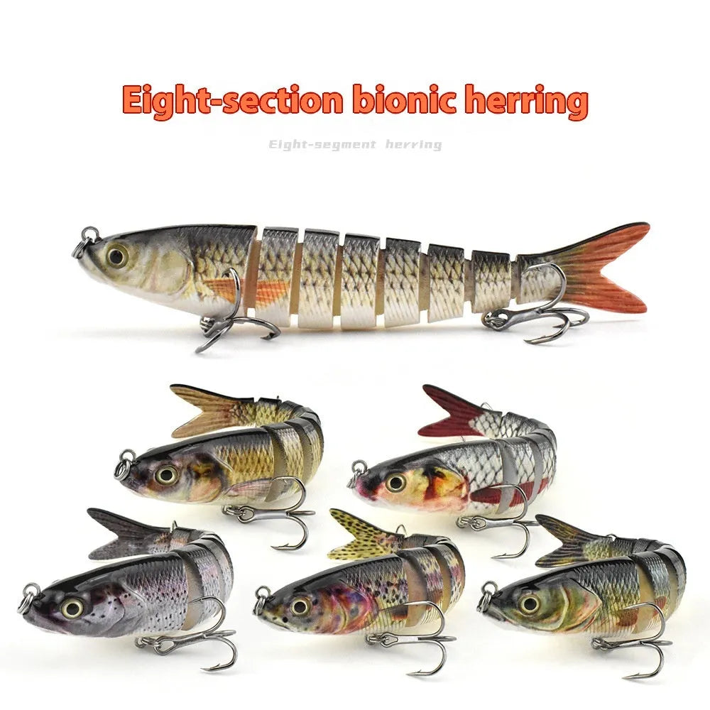 Eight Fish hard plastic fishing lure measuring 133mm, shown in a selection of available colour options.