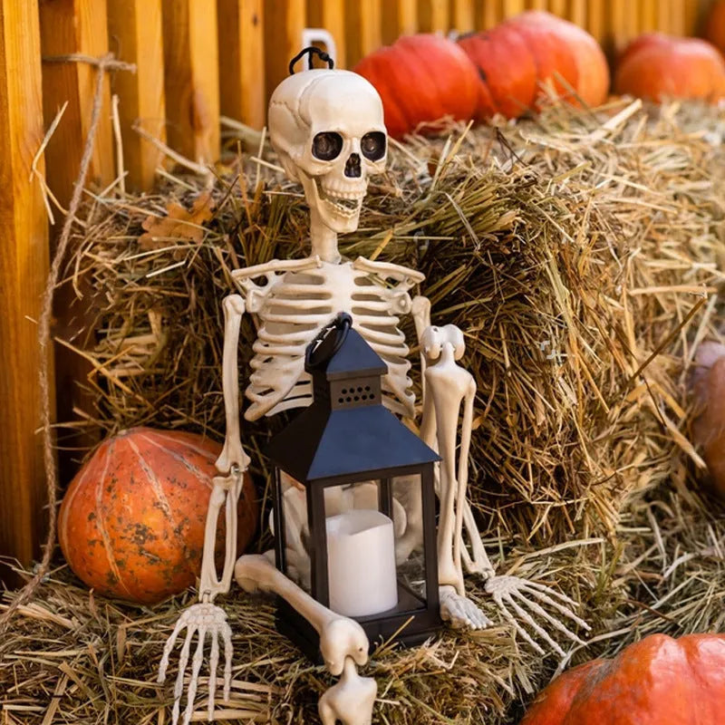 90cm tall movable joint plastic skeleton Halloween decoration with poseable limbs