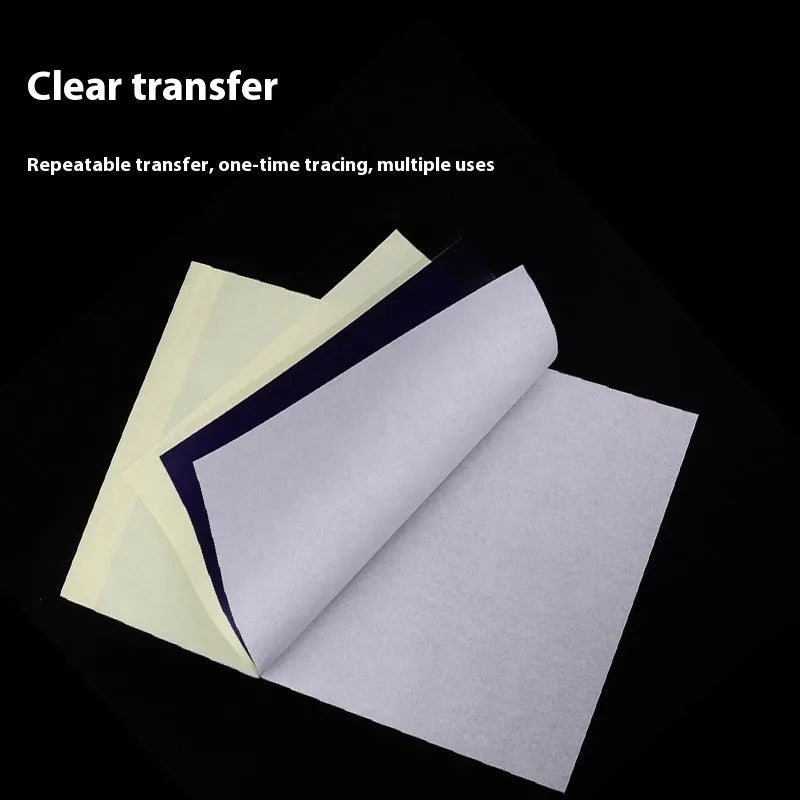 A4 tattoo transfer paper pack with transfer paste gel for quadruple copy tattoo design applications