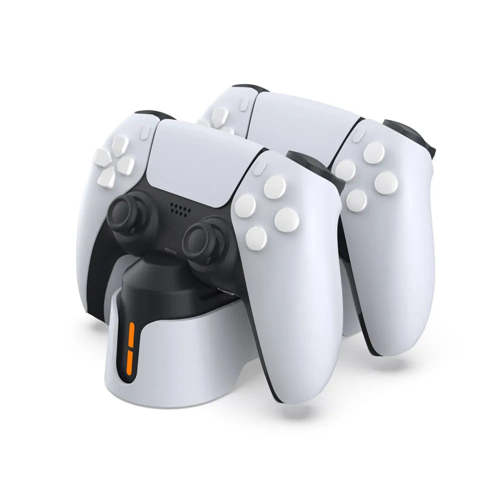 PS5 dual-seat gamepad charger with display light in Gray ABS material