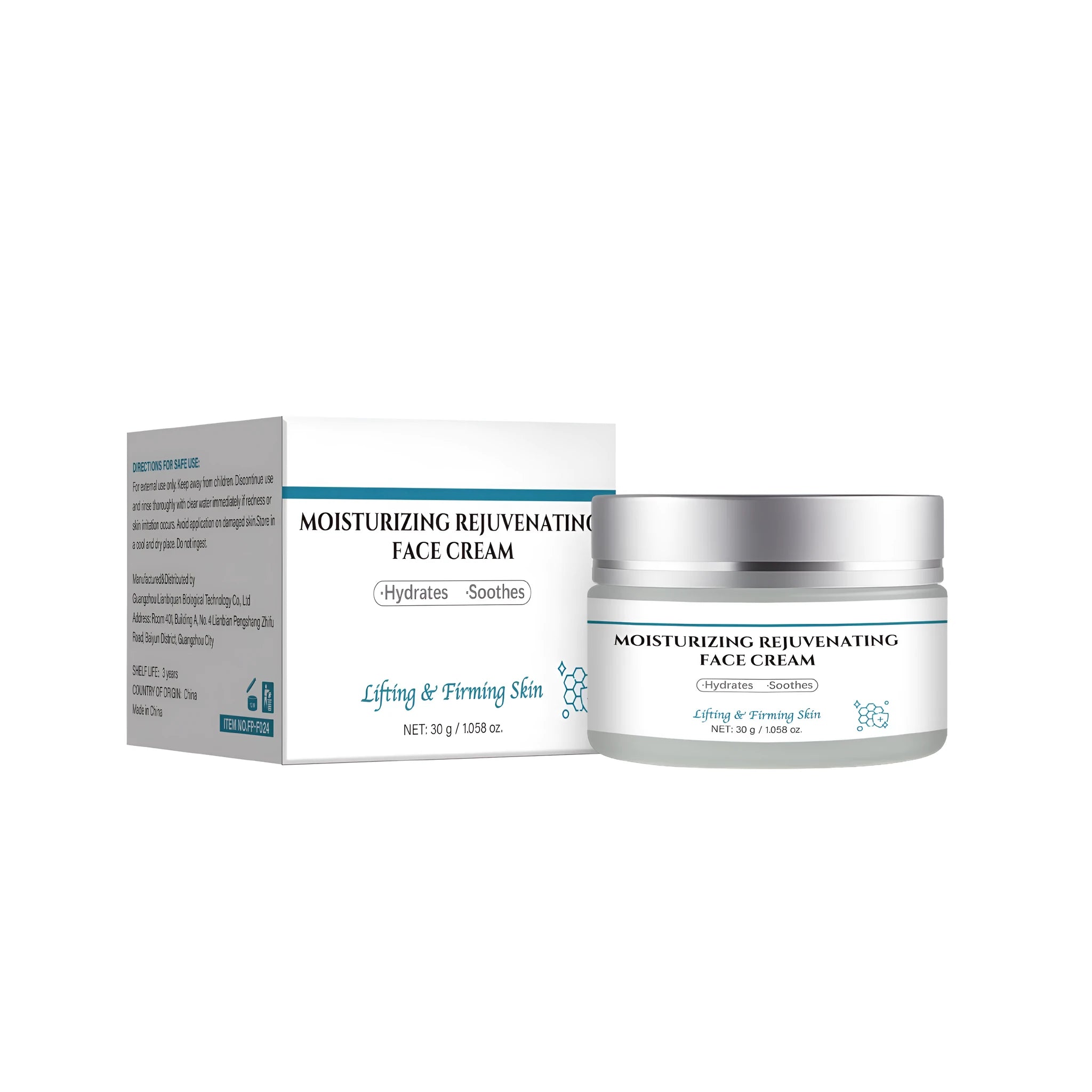 30g anti-aging cream jar with hyaluronic acid and vitamin C for mature skin