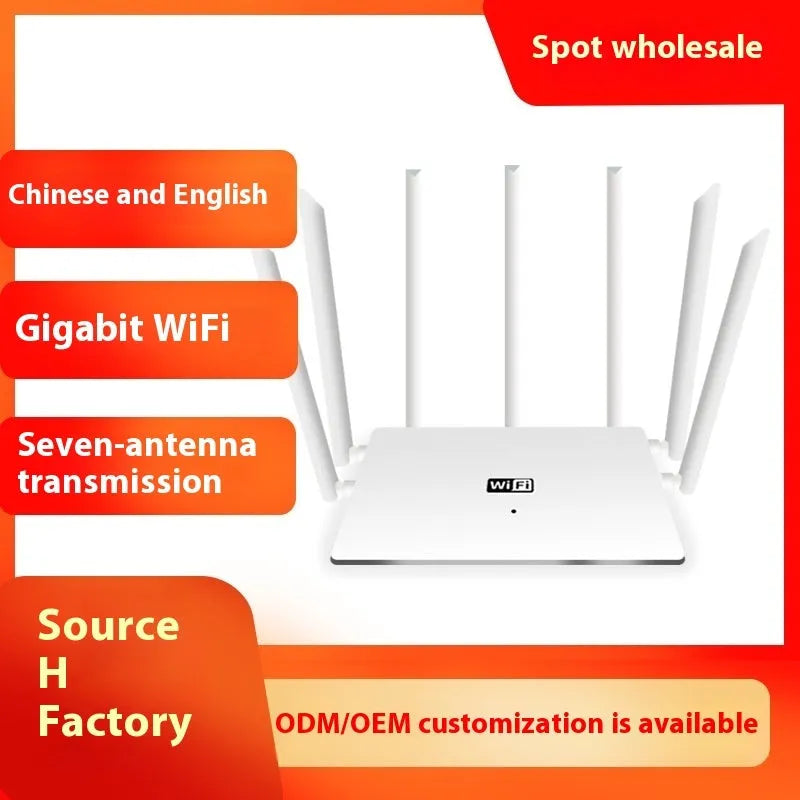 Black and white dual-band 5G router with multiple antennas for whole-home WiFi coverage