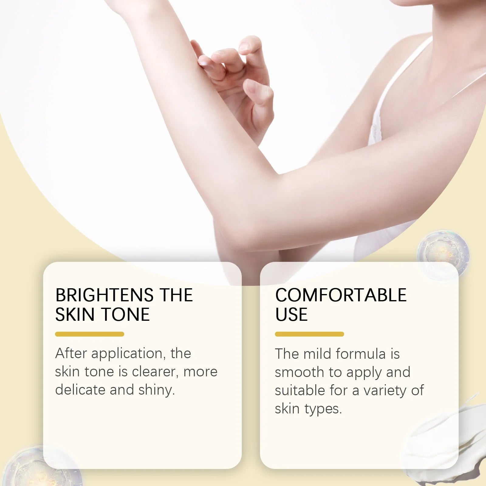 50g jar of vitamin C whitening cream with lightening ingredients for skin tone evening