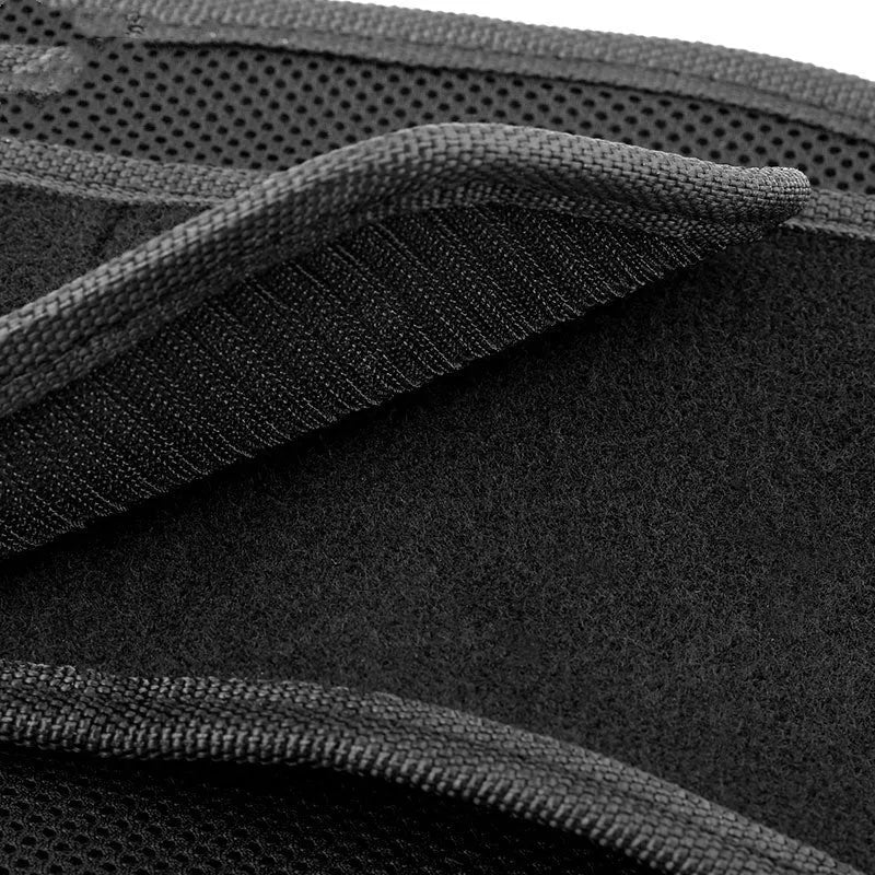MDL1028 black and red motorcycle waist support harness for riding.