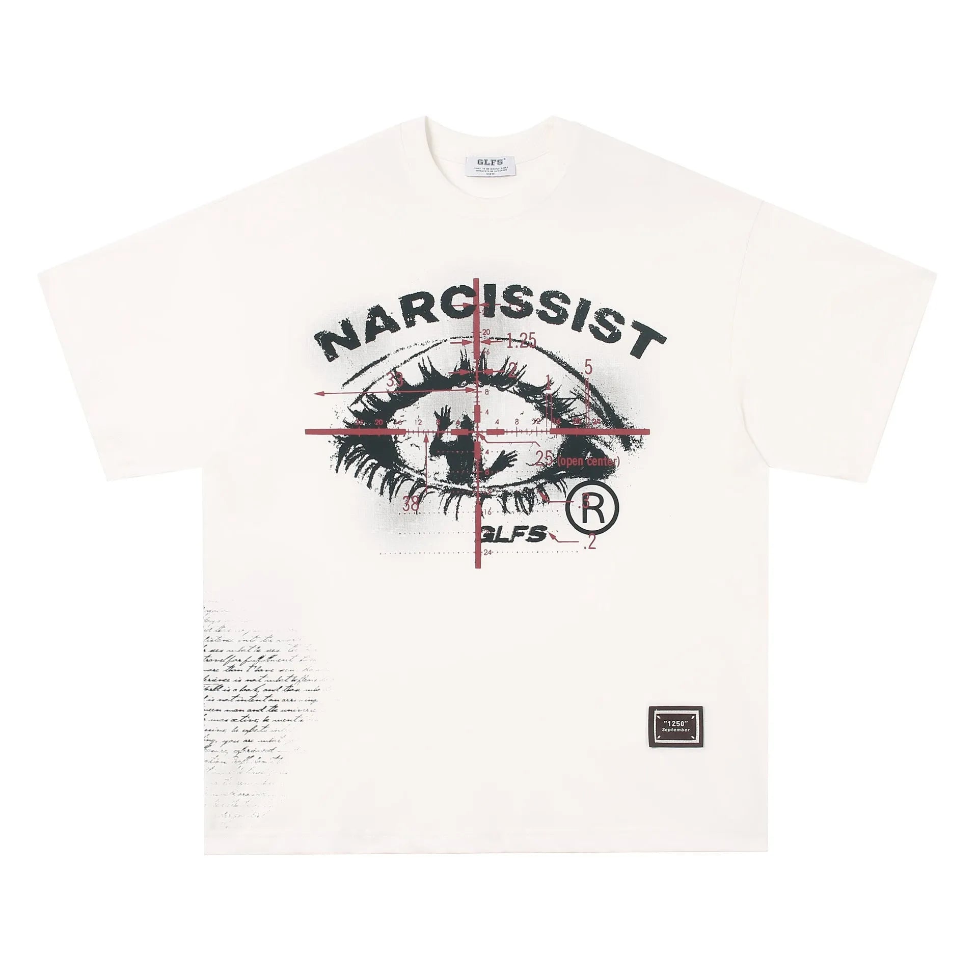 American retro hip hop gothic T-shirt with letter print in black or white cotton fabric