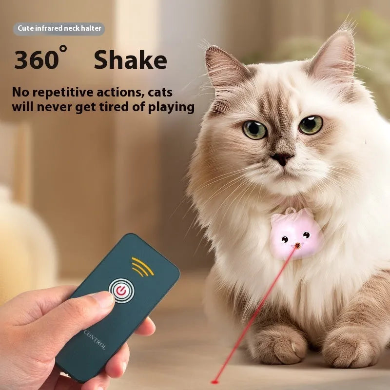 Rechargeable remote control cat halter collar with infrared sensor in pink or blue colour