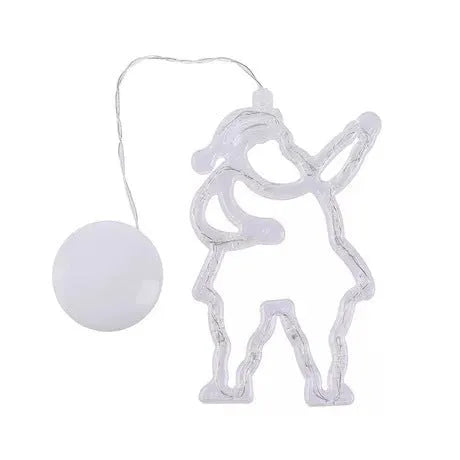 Christmas LED suction cup lights with Santa Claus elk snowman designs for window decoration