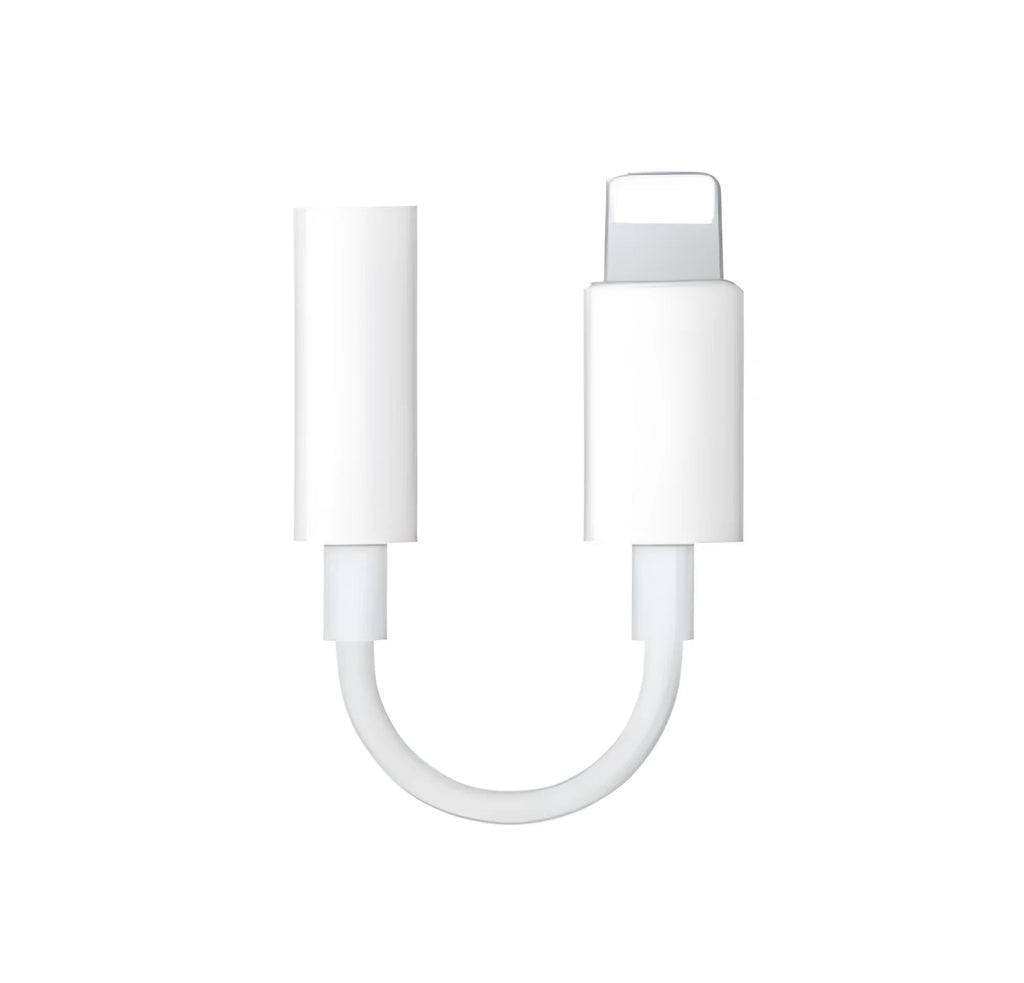 White Lightning to 3.5mm audio adapter cable with 8-pin connector for iPhone compatibility
