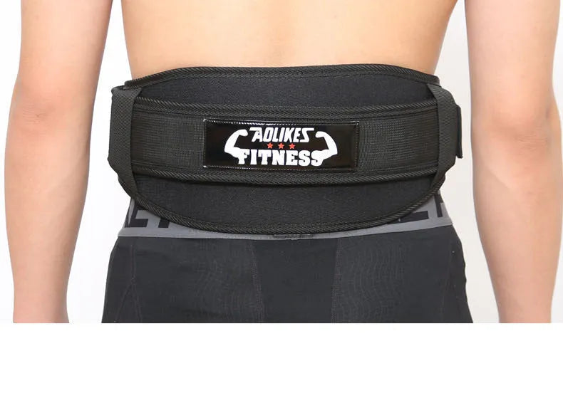Nylon fitness weightlifting waistband in black, red or yellow colours available in L, M and XL sizes
