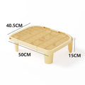 Milk yellow double-layer cat litter mat with anti-slip silicone feet on a floor