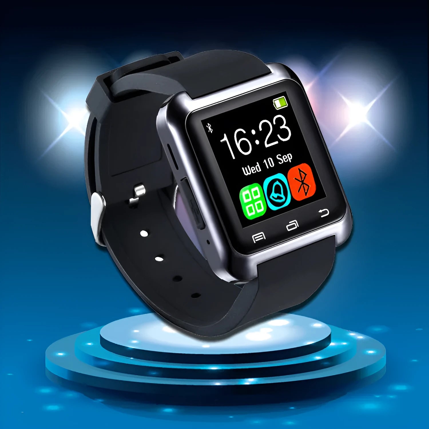 U8 Smart Bluetooth Watch in black, red, or white on wrist showing call dialling screen