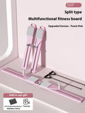 Purple and pink split multifunctional skiing machine trainer on a floor.