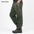 Men's thick cotton overalls with velvet fleece lining in Army Green, Black and Khaki colour options