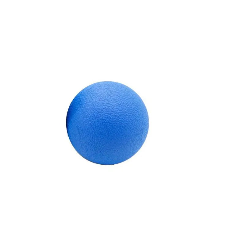 Green TPE yoga massage ball with 6.1 cm diameter on a plain background.
