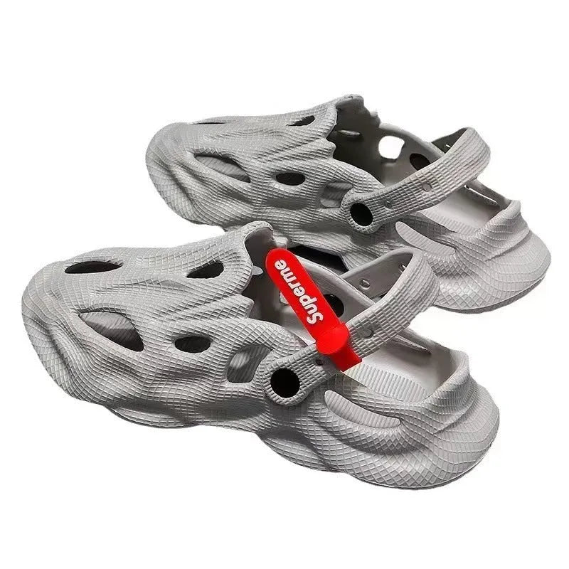 Closed toe beach hole shoes in Korean style with EVA construction available in four colours