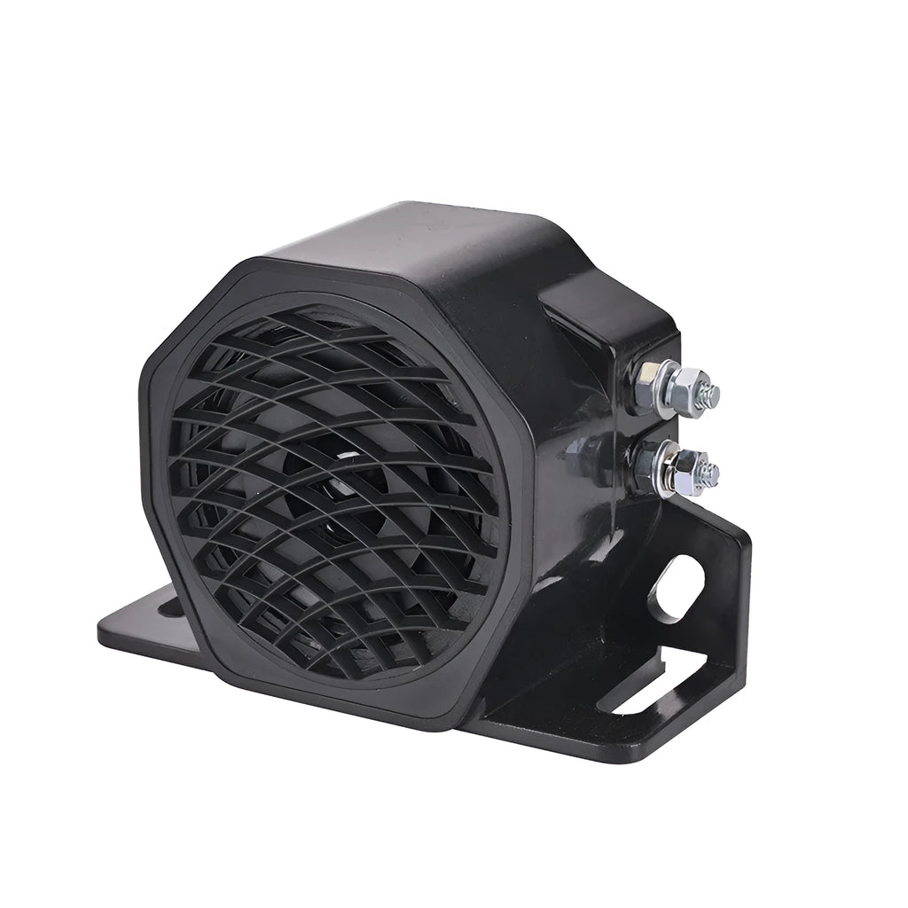 Black GQ-208A 12-80V universal reversing horn for vehicle safety alerts