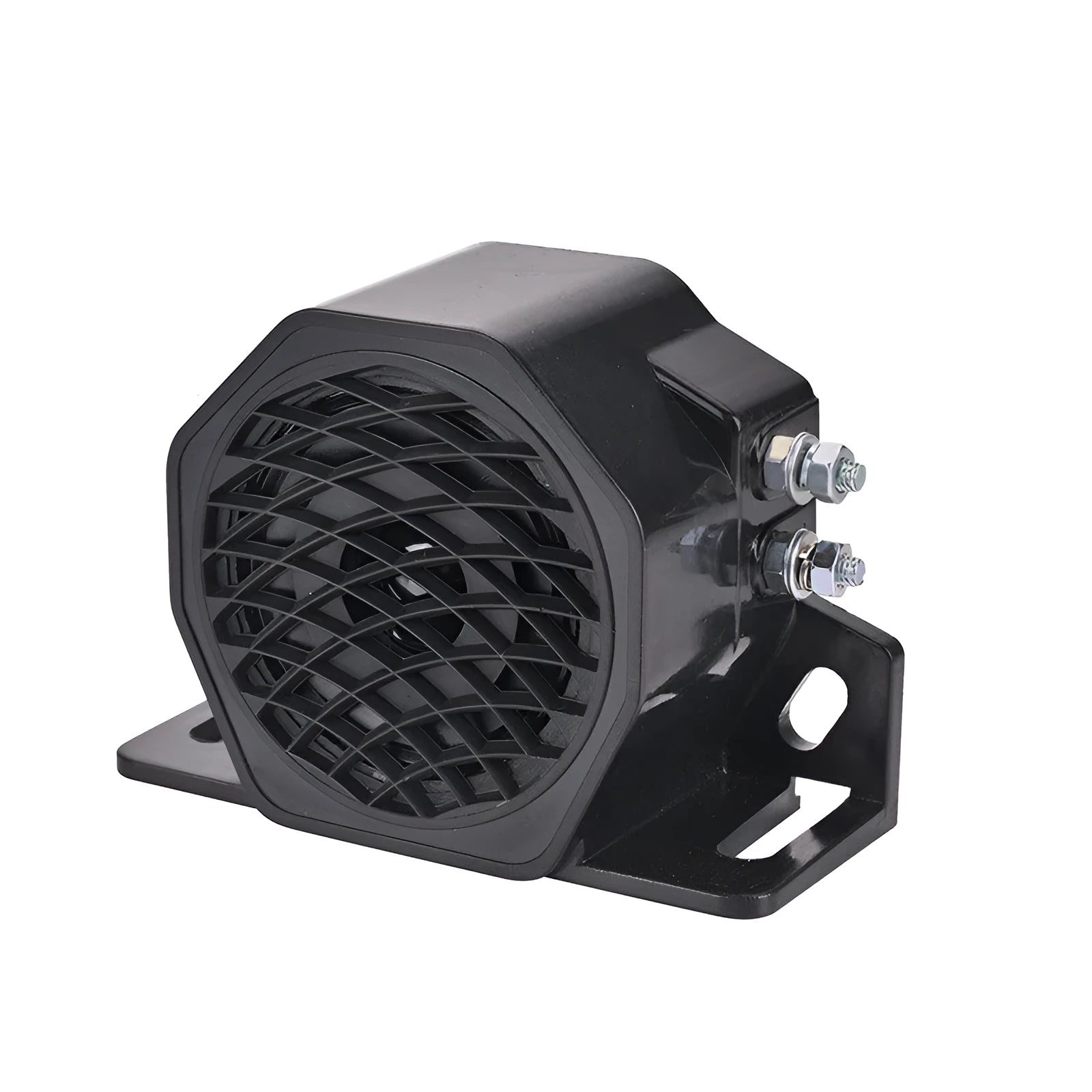 Black GQ-208A 12-80V universal reversing horn for vehicle safety alerts
