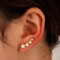 Women's copper leaves clip-on earrings with KC Golden Star A-896 style