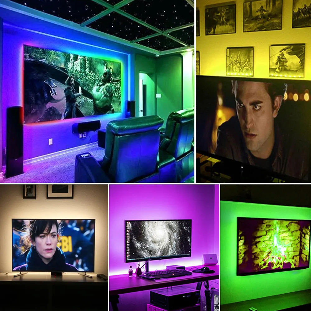 One-metre long flexible LED light strip with 30 small white beads on a circuit board with adhesive backing.