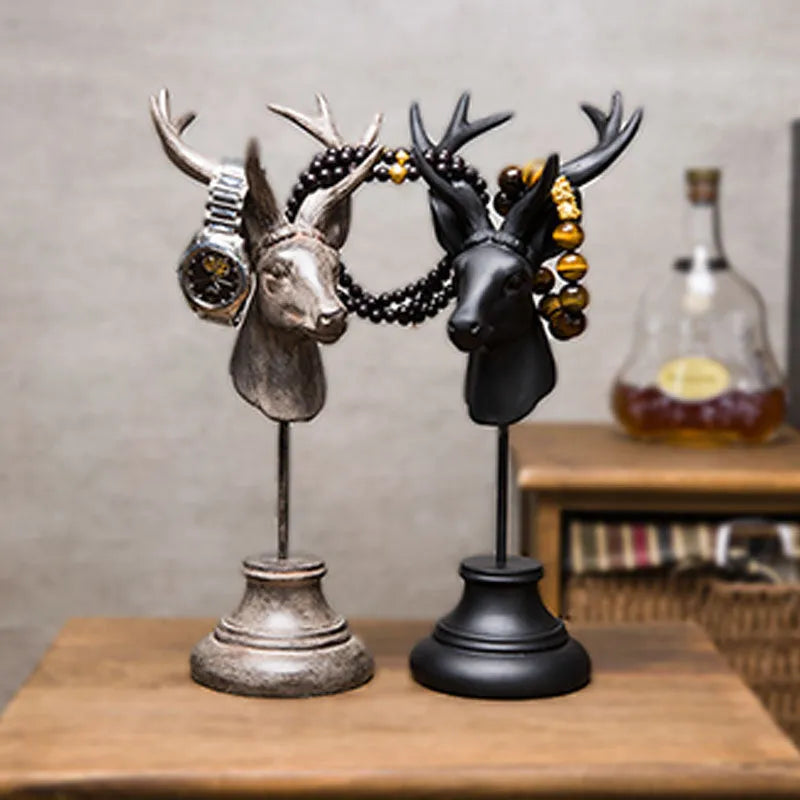 Resin elephant decoration statue in black, white or wood colour, 32cm tall