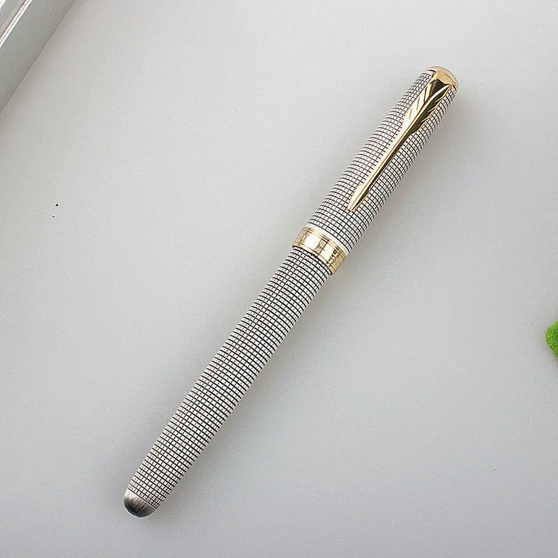 Stainless steel ballpoint pen with 0.5mm tip for business and office writing applications