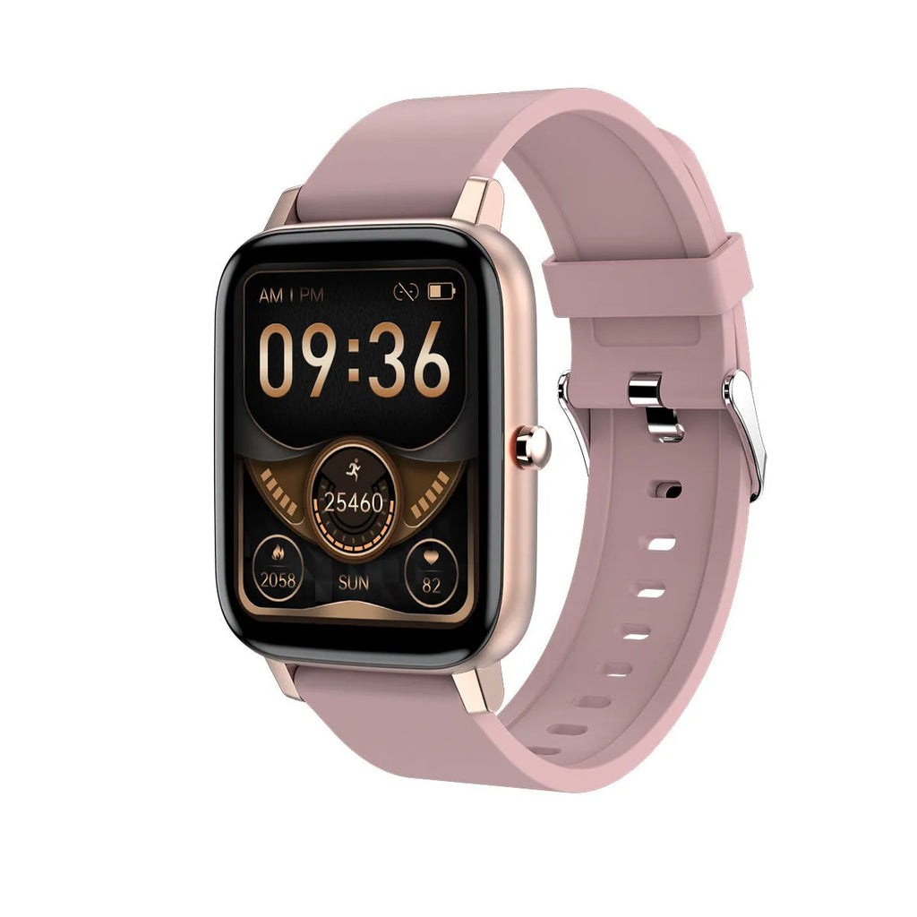 H80 sports smartwatch with black silicone strap showing ECG and blood oxygen monitoring on screen.