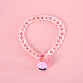 Macaron candy colour plastic pet collar on a white background, showing chain blue, pink, and mixed colour options for cats, dogs, and rabbits.