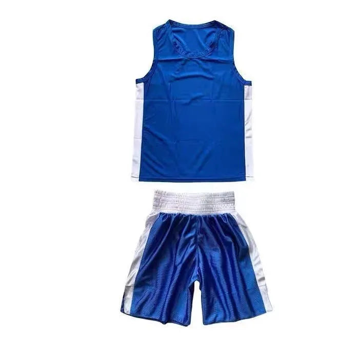 Judo sportswear set in solid colour red with breathable jacquard fabric top and shorts