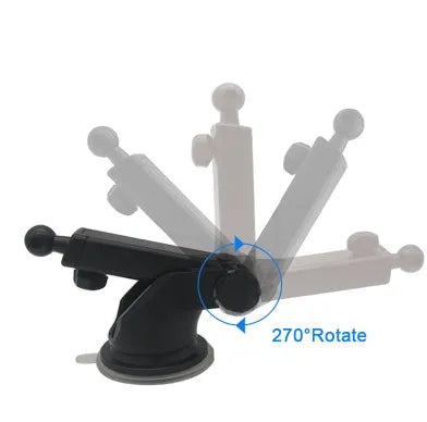 Universal telescopic car phone holder with adjustable long rod mounted on car dashboard