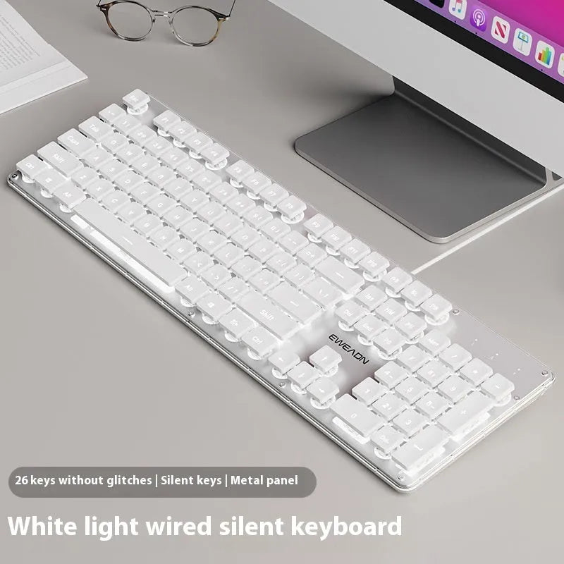 Wired mechanical keyboard and mouse set with LED backlighting in Metal Black colour