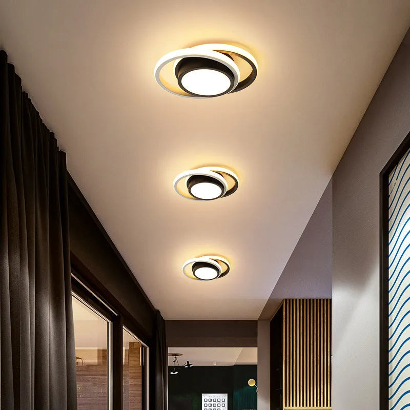 Modern Nordic aluminium ceiling light with geometric design for hallway corridor illumination