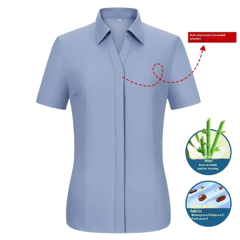 Men's waterproof bamboo fibre business shirt with square collar in slim fit design