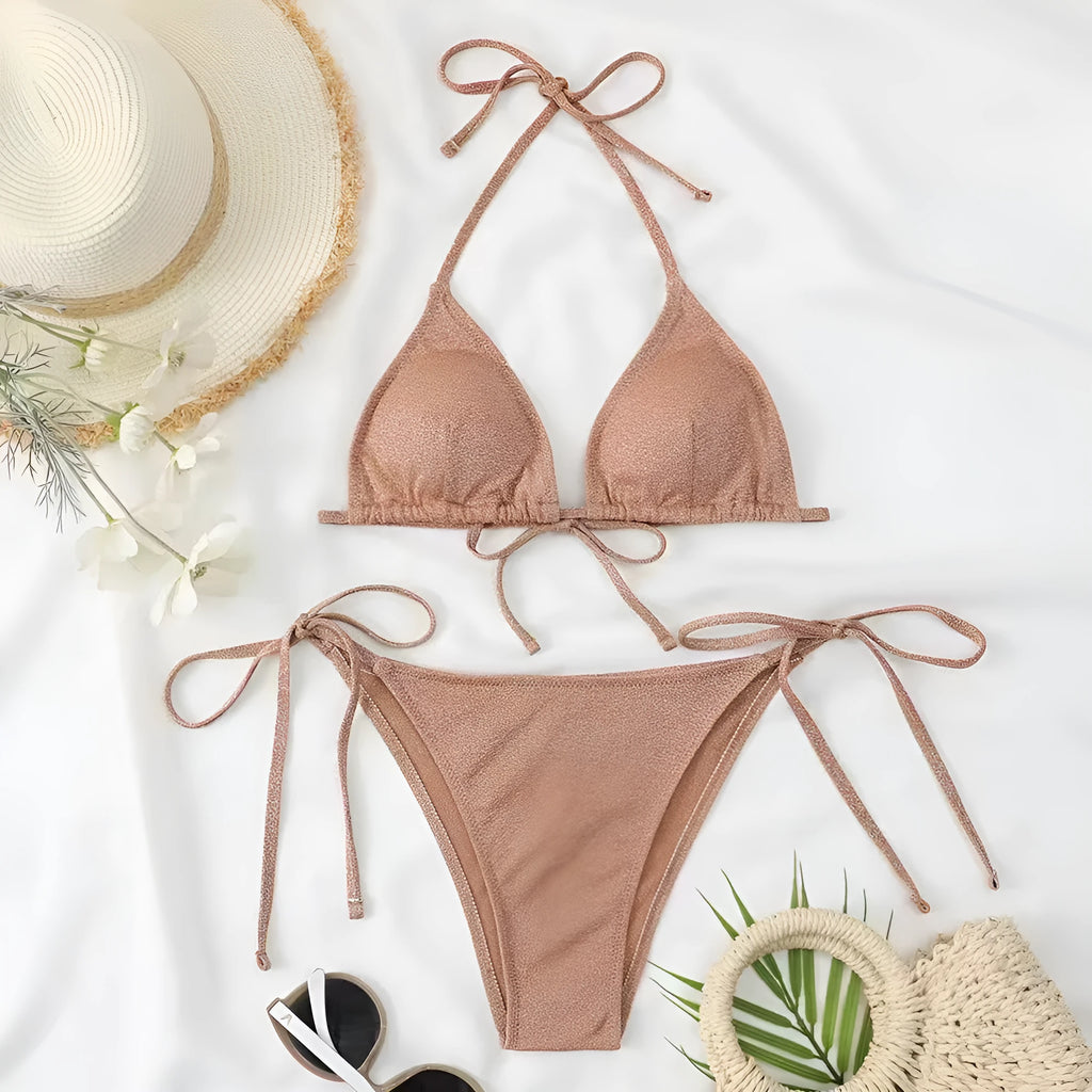 Women's bandage style bikini swimsuit in polyester available in multiple colours and sizes