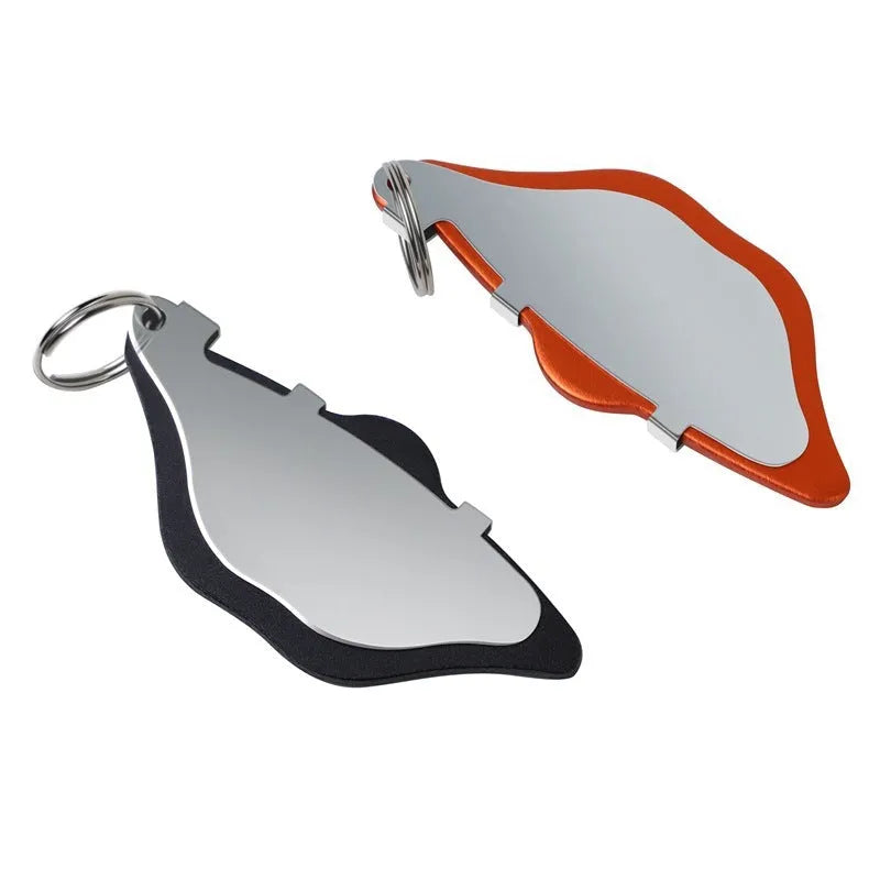 Mountain bike disc brake linings with adjustment flap in black and orange metal construction
