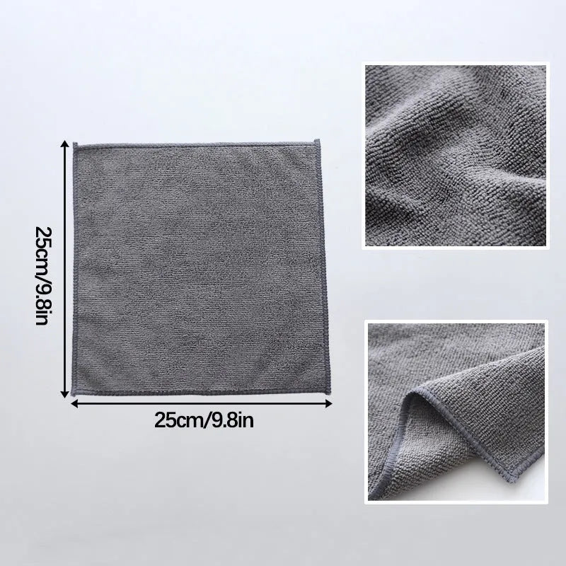 Grey 25x25cm microfiber kitchen cleaning cloth for oilproof decontamination