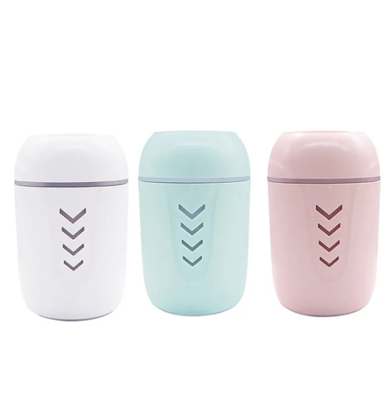 X3 portable car humidifier in columnar design with 200ml tank, shown in blue colour option