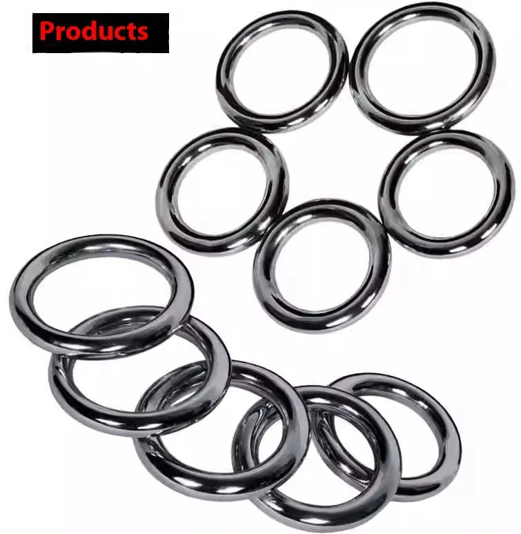 Wing Chun carbon steel training ring with electroplated finish showing three size options for martial arts practice