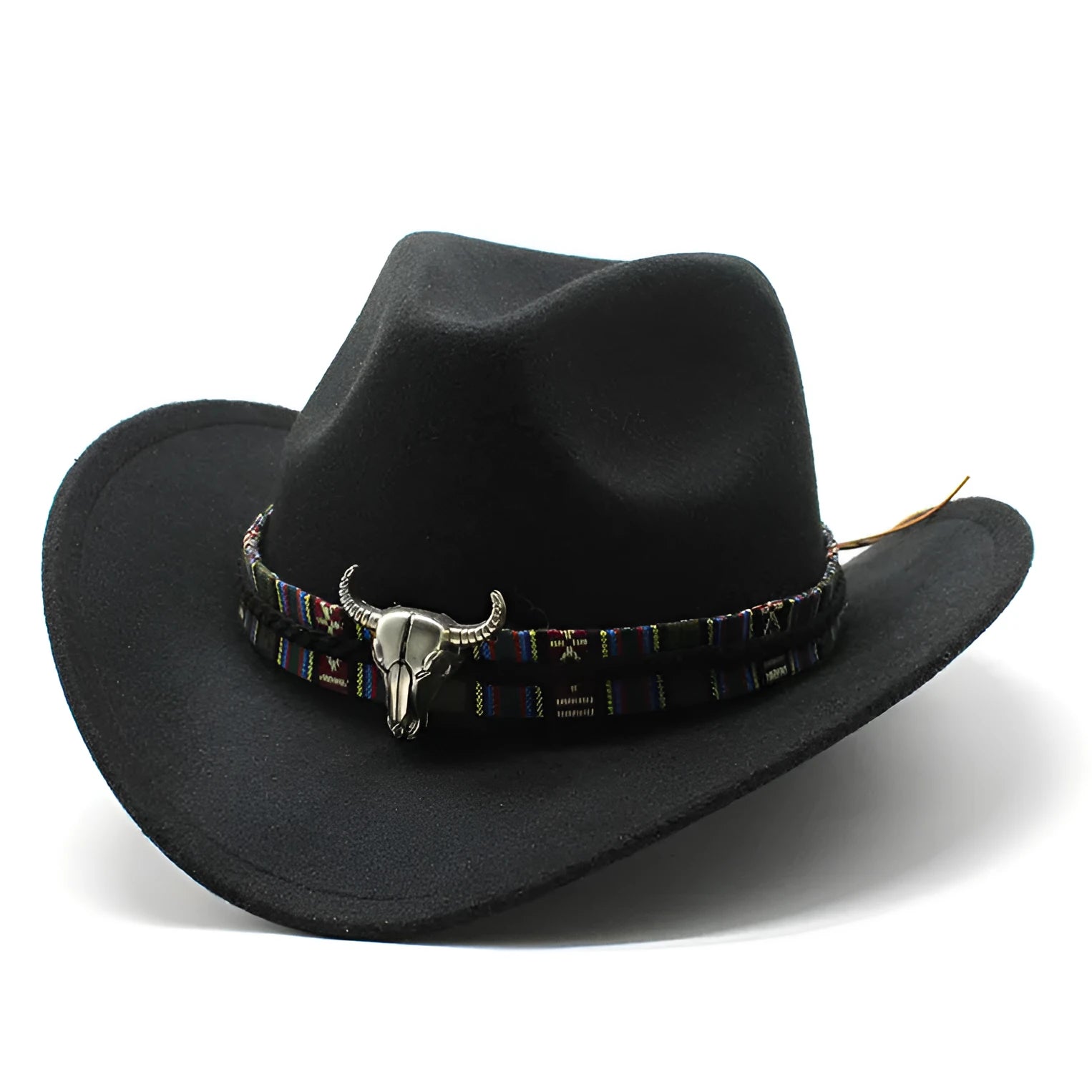 Polyester western cowboy hat with a bell crown, shown in an army green colour.