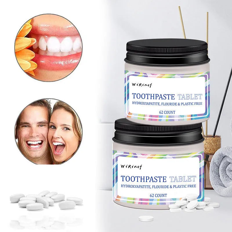 62 portable toothpaste tablets in TP19 colour for travel and outdoor oral hygiene