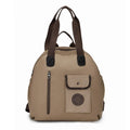 Outdoor lightweight large capacity nylon backpack in black, shown with sandwich pocket detail.