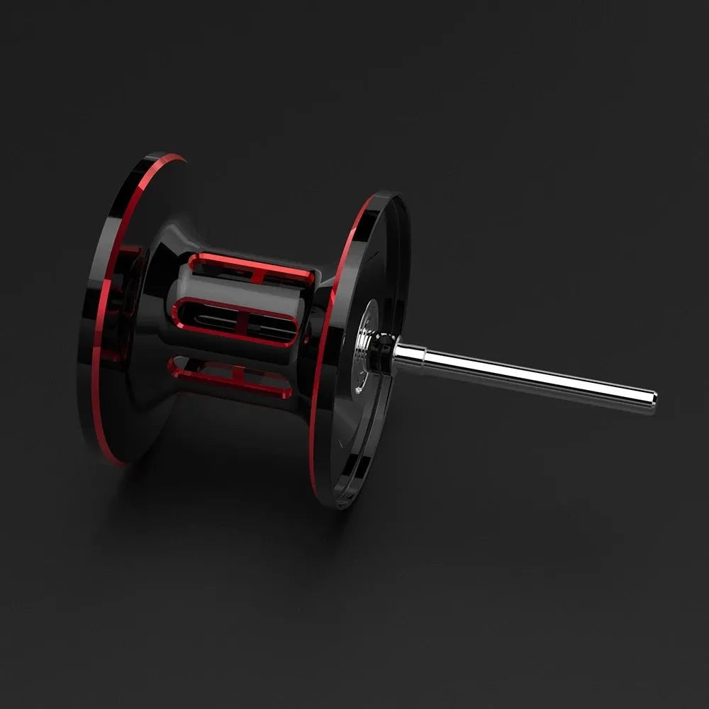 Drip wheel fishing reel with rocking wheel line system, shown in left-handed and right-handed options.