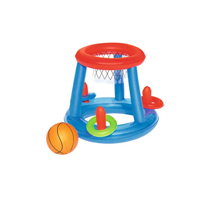 Inflatable basketball hoop in green and white PVC with basketball, 61cm, for pool water shooting game