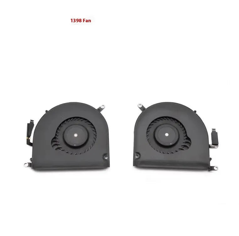 MacBook Pro A1398 cooling fan replacement part with colour-coded variants for different laptop year ranges